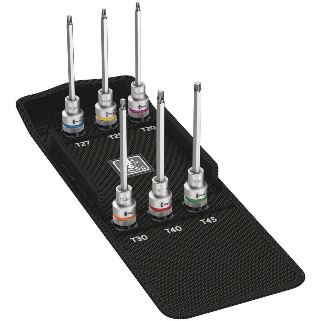 Wera 8767 C Torx Hf 2 Zyklop Bit Socket Set With 1/2-in. Drive, With Holding Function, 6-Pieces