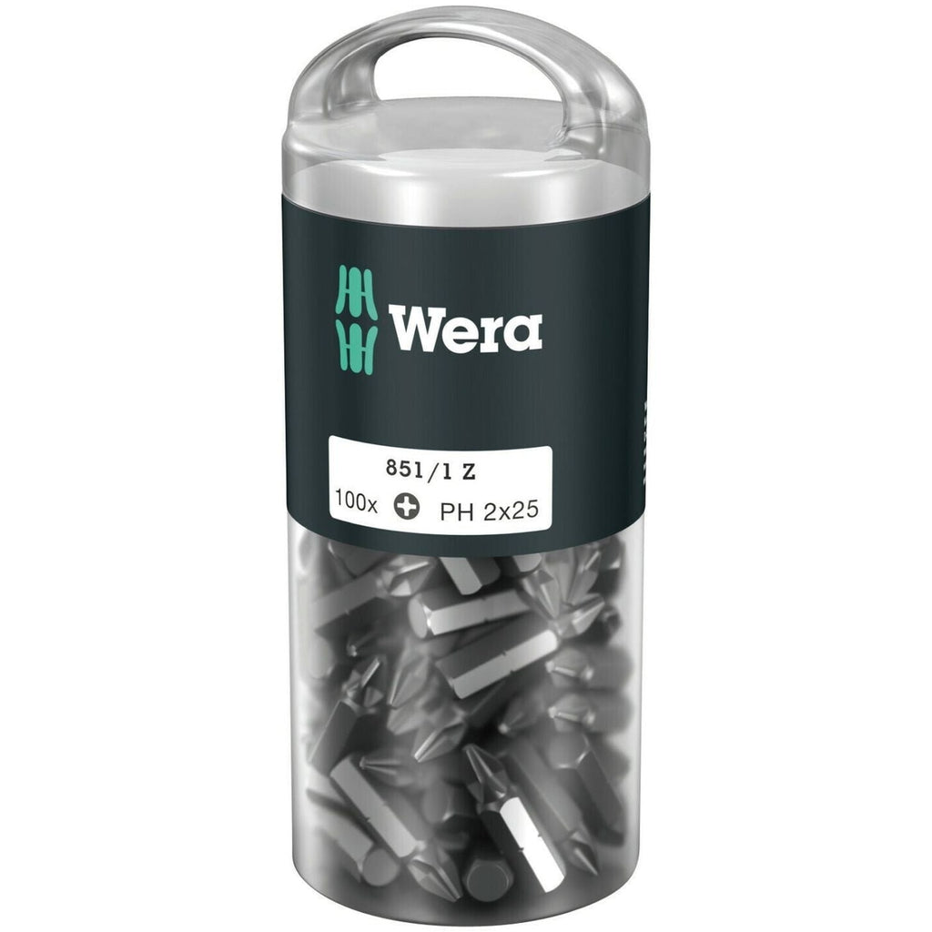 Wera 851/1 Z Diy 100 Bit, Ph 2x25-mm., 100-Pieces