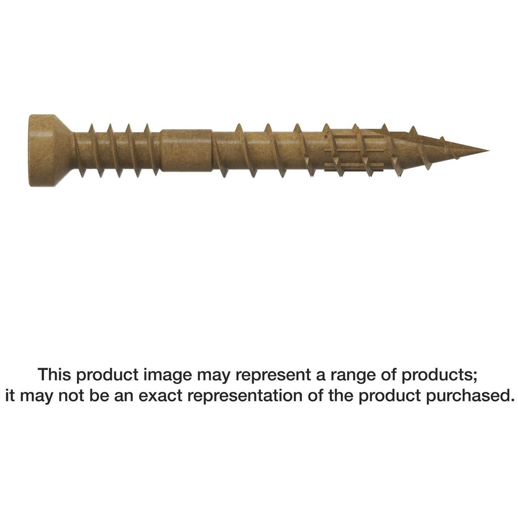 Simpson Strong-Tie FT07114R500 Finish Trim Screw, #7 x 1-1/4-in. T10, Trim-Head, Quik Guard, Tan, 500-Pack