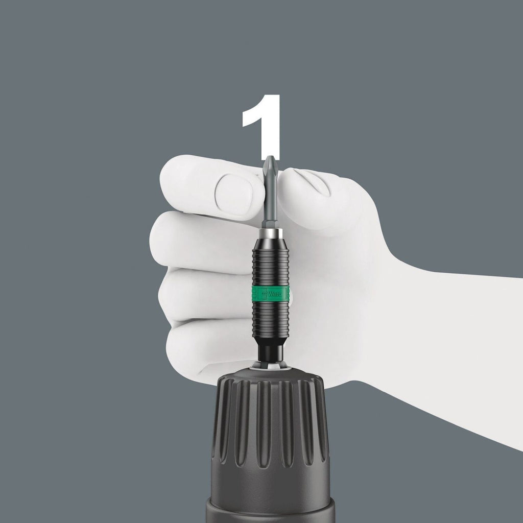 Wera 897/4 R SB Rapidaptor Bitorsion Universal Bit Holder, 1/4-in.x75-mm.
