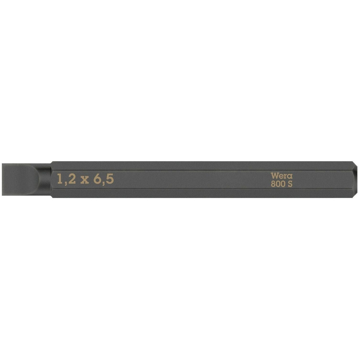 Wera 800 S Slotted Bit For Impact Screwdrivers, 1.2x6.5x70-mm.