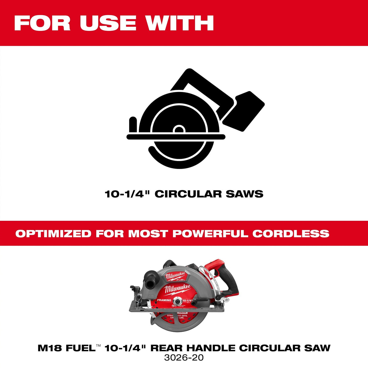 Milwaukee 10-1/4” 28-Tooth Thick Kerf Framing Circular Saw Blade (48-40-1048)