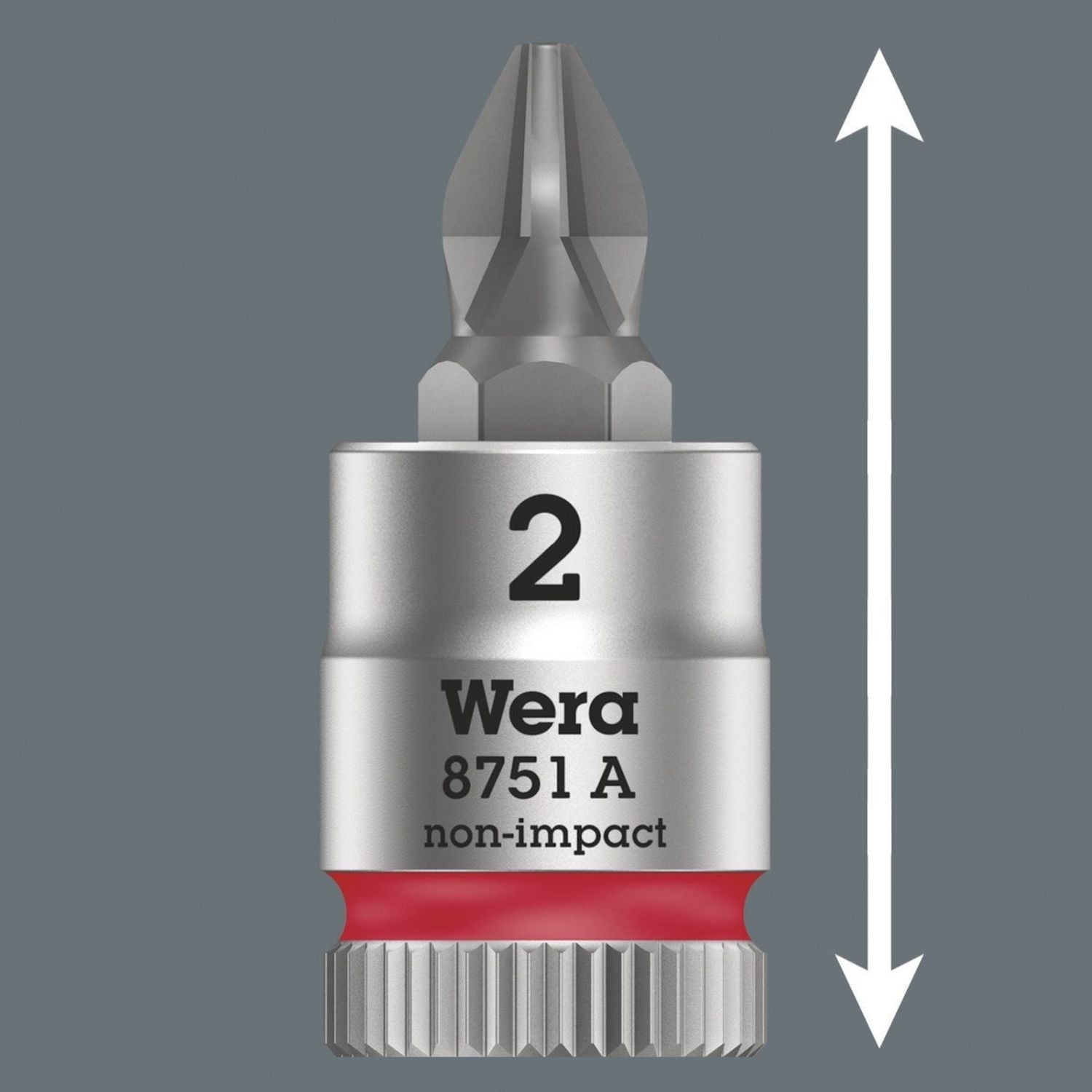 Wera 8751 A Phillips Zyklop Bit Socket, 1/4-in. Drive, Ph 3x28-mm.