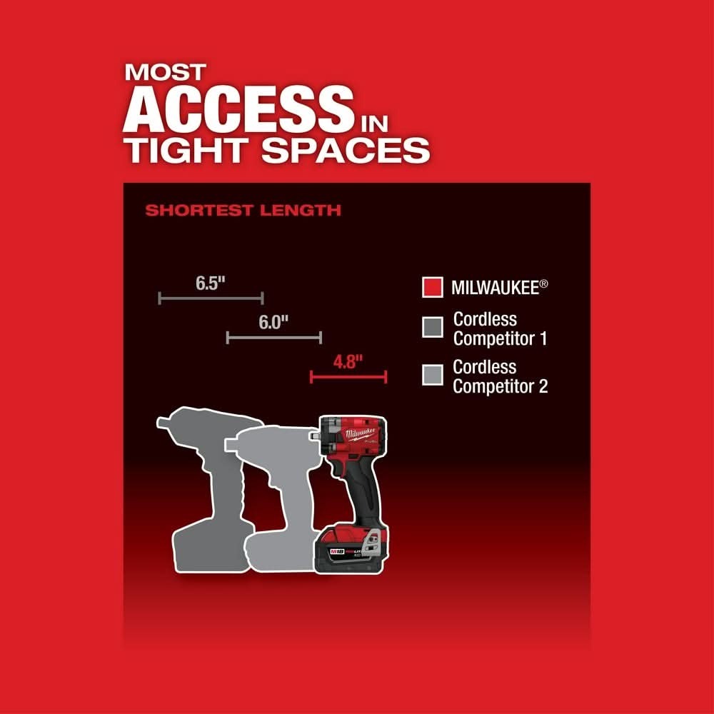 Milwaukee 2854-20 M18 FUEL 3/8-Inch Compact Impact Wrench with Friction Ring, Tool Only