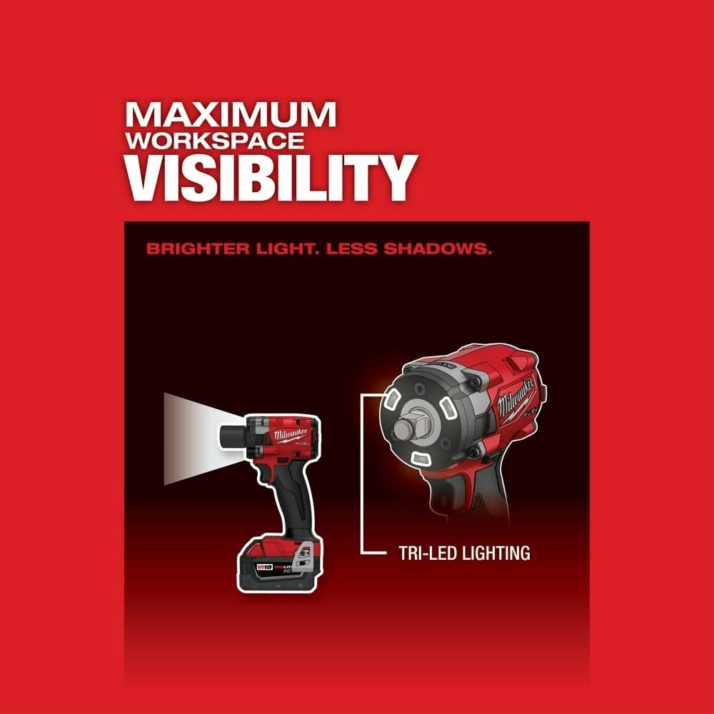 Milwaukee 2855-20 M18 FUEL 1/2-Inch Compact Impact Wrench with Friction Ring, Tool Only