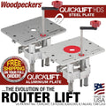 Woodpeckers QuickLift 3.5-in. Router Lift with Aluminum Plate for Router Tables (QL350-A-23)