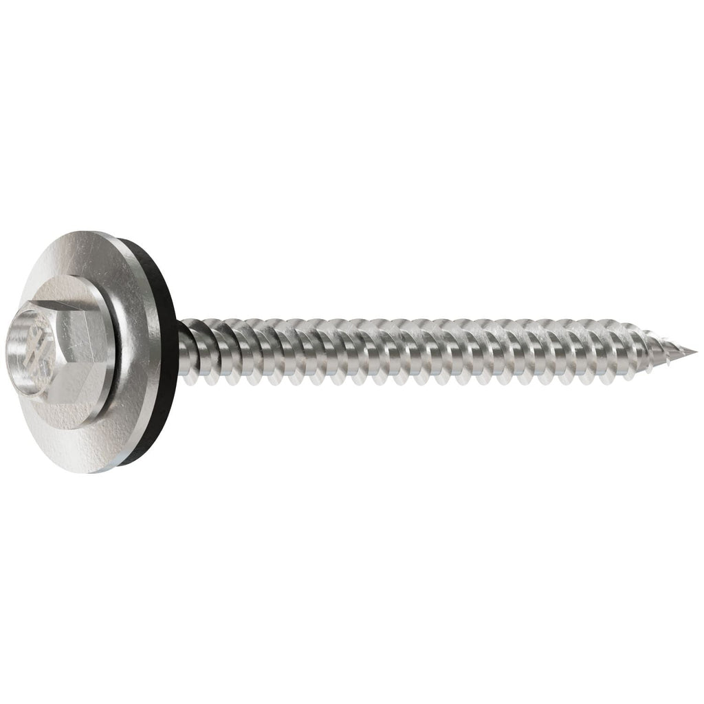 Simpson Strong-Tie T09200HWAC Metal-Panel Screw with EPDM Washer, #9 x 2-in. Hex Head, Type 316, 100-Pack