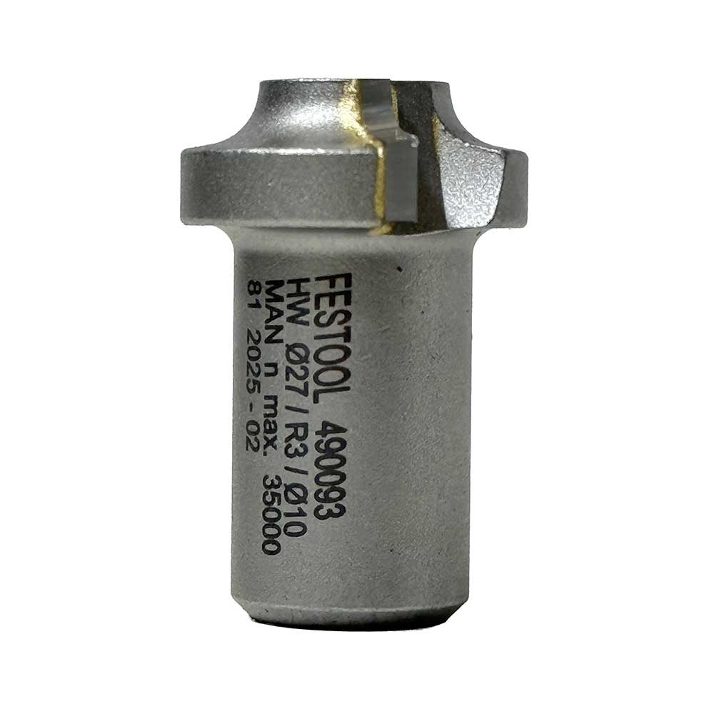 Festool 27mm x 3mm Roundover Router Bit w/o Bearing for OFK 500 Edge Routing (490093)