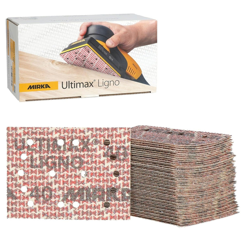 Mirka Ultimax Ligno 3 x 4-in. P180 Hook-and-Loop Sanding Sheets, 50-Pack (UL-6B8-180)