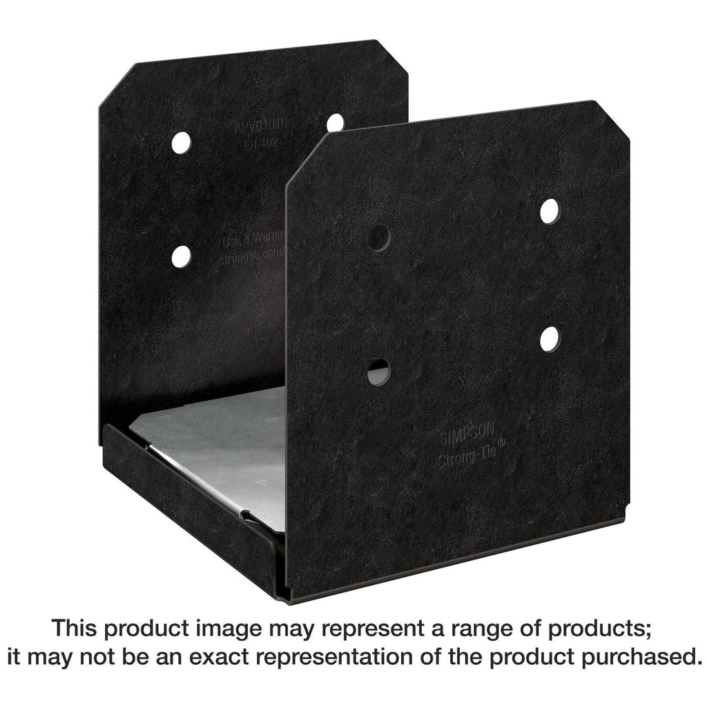 Simpson Strong-Tie APVB1010 Outdoor Accents Avant Collection ZMAX, Black Powder-Coated Post Base for 10x10