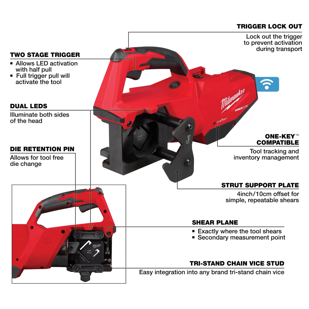 Milwaukee M18 FORCE LOGIC Single Channel Strut Shear (2933-20)