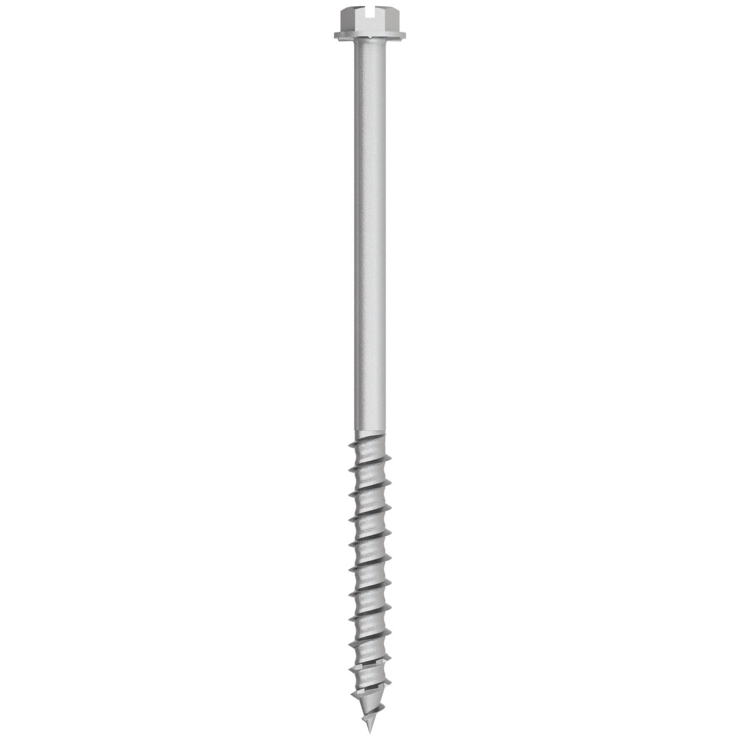 Simpson Strong-Tie TNTSS625400H Titen Turbo, 1/4-in. x 4-in. Type 316 Stainless-Steel Hex-Head Concrete and Masonry Screw, 50-Pack
