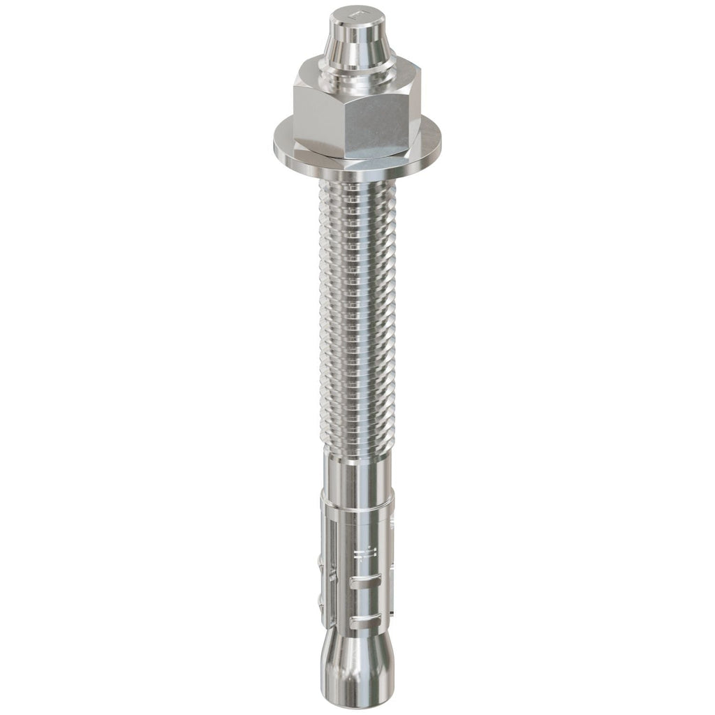 Simpson Strong-Tie STB2-37334S4F50 Strong-Bolt 2, 3/8-in. x 3-3/4-in. Type 304 Stainless-Steel Wedge Anchor, Fully Assembled, 50-Pack