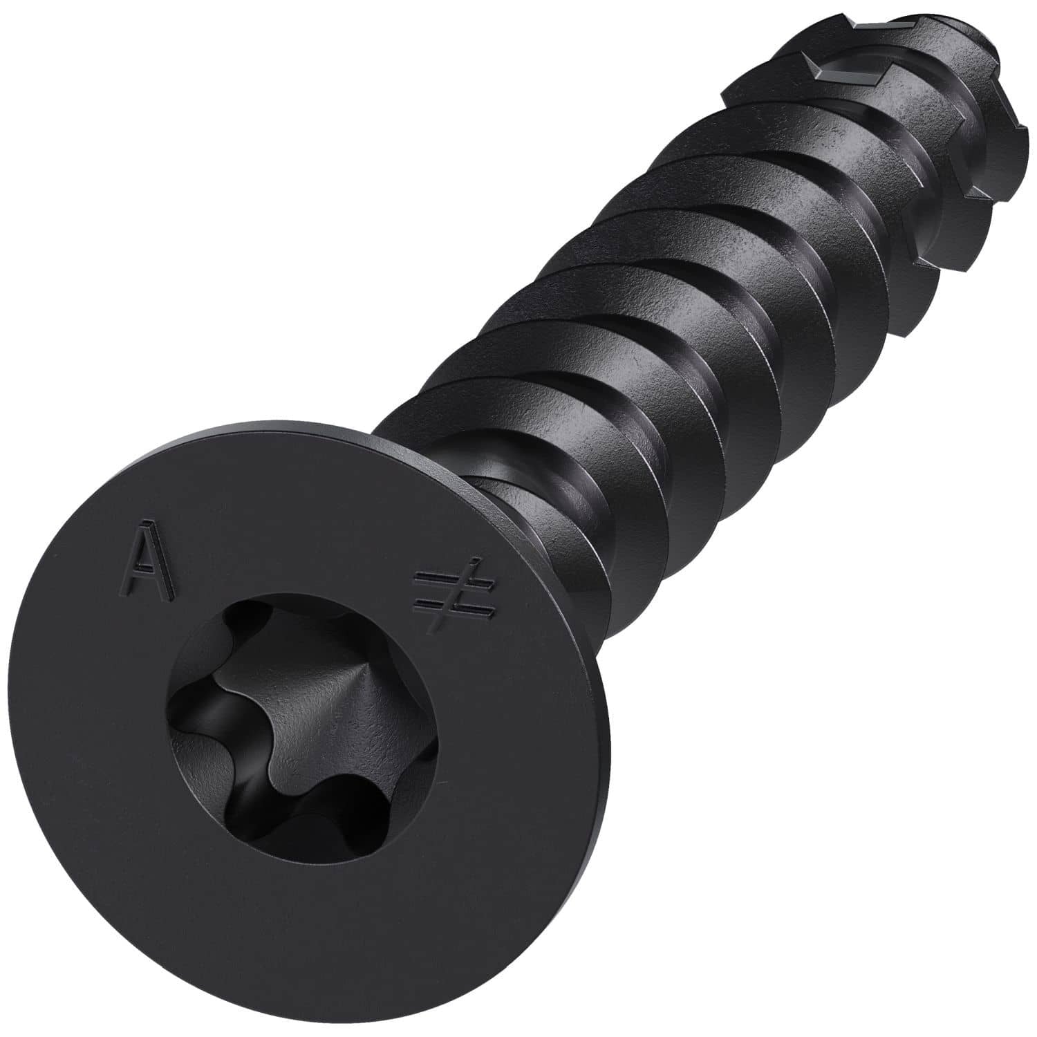 Simpson Strong-Tie TNTBL25134TF Titen Turbo, 1/4-in. x 1-3/4-in. 6-Lobe Flat-Head Concrete and Masonry Screw, Black, 100-Pack