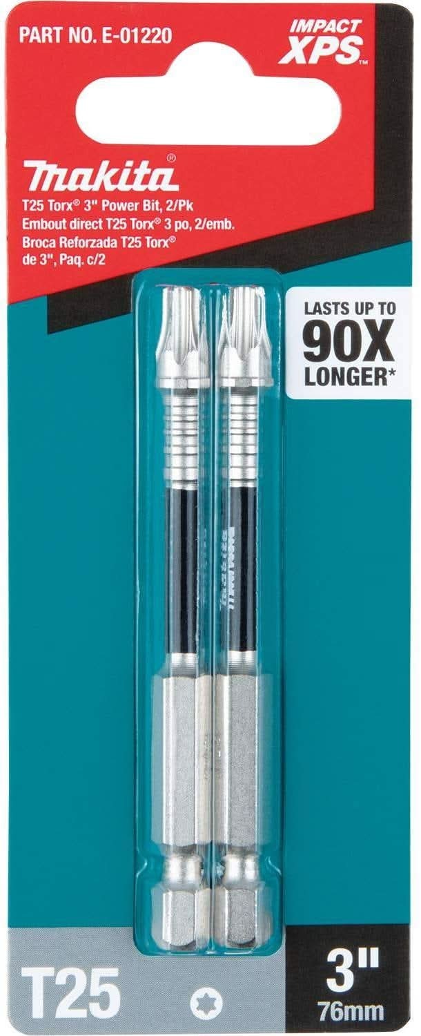 Makita E-01220 Impact XPS T25 Torx 3" Power Bit, 2/pk