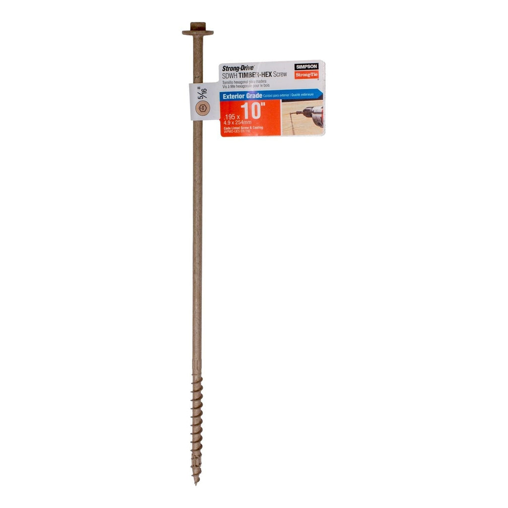Simpson Strong-Tie SDWH191000DB-RP1 Strong-Drive SDWH TIMBER-HEX Screw, 0.195-in. x 10-in. 5/16 Hex, DB Coating