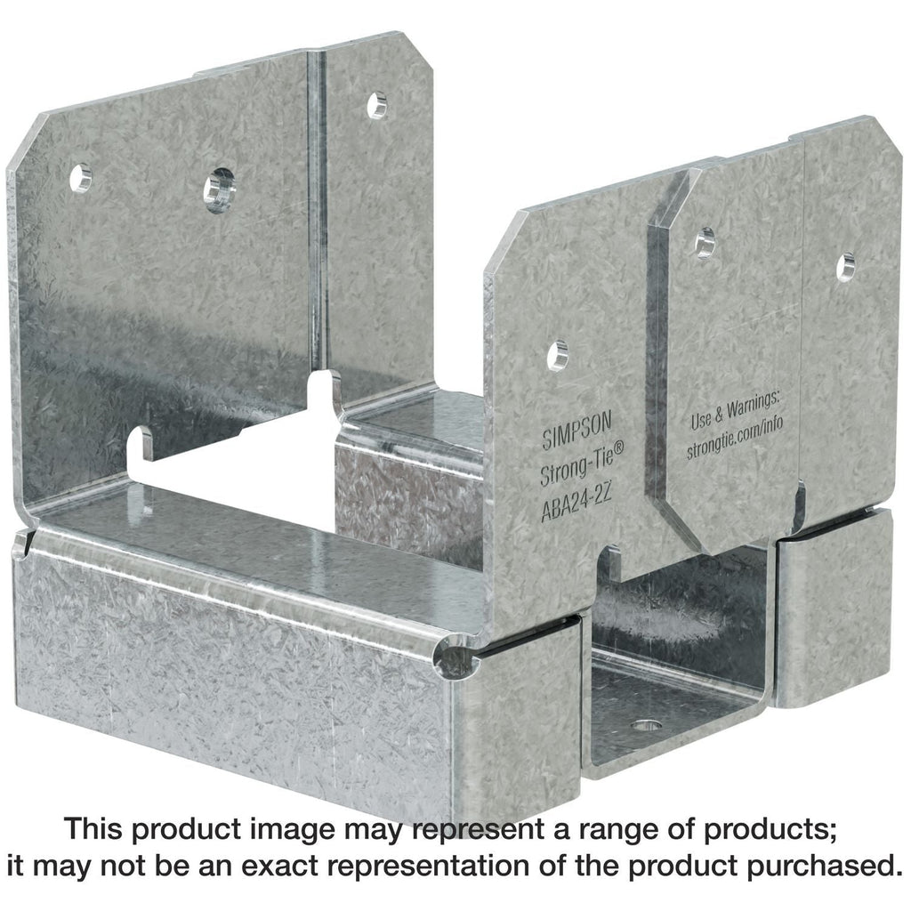 Simpson Strong-Tie ABA24-2Z ABA ZMAX Galvanized Adjustable Standoff Post Base for Double 2x4