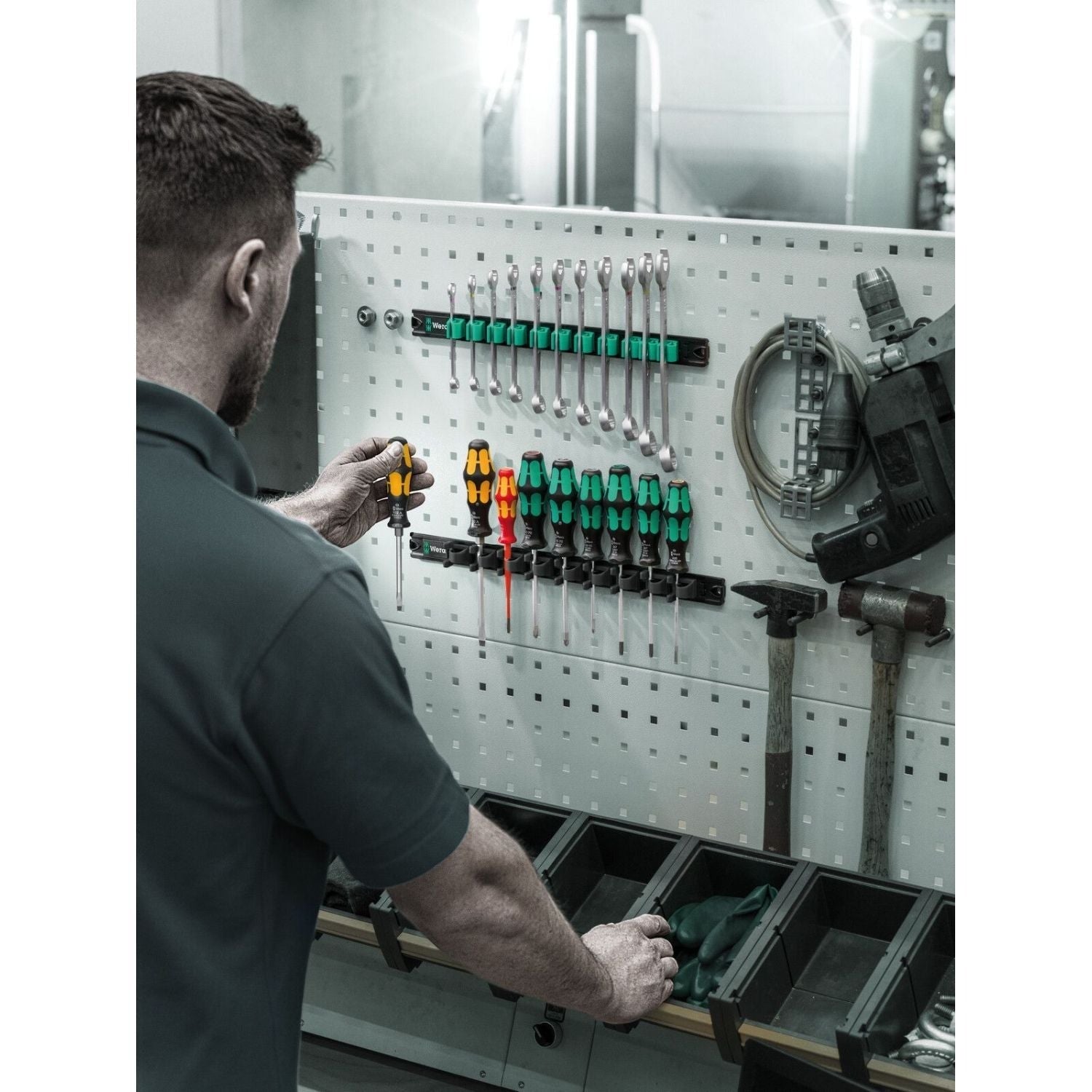 Wera 9650 Magnetic Rail Kraftform Screwdriver Set, 9-Pieces