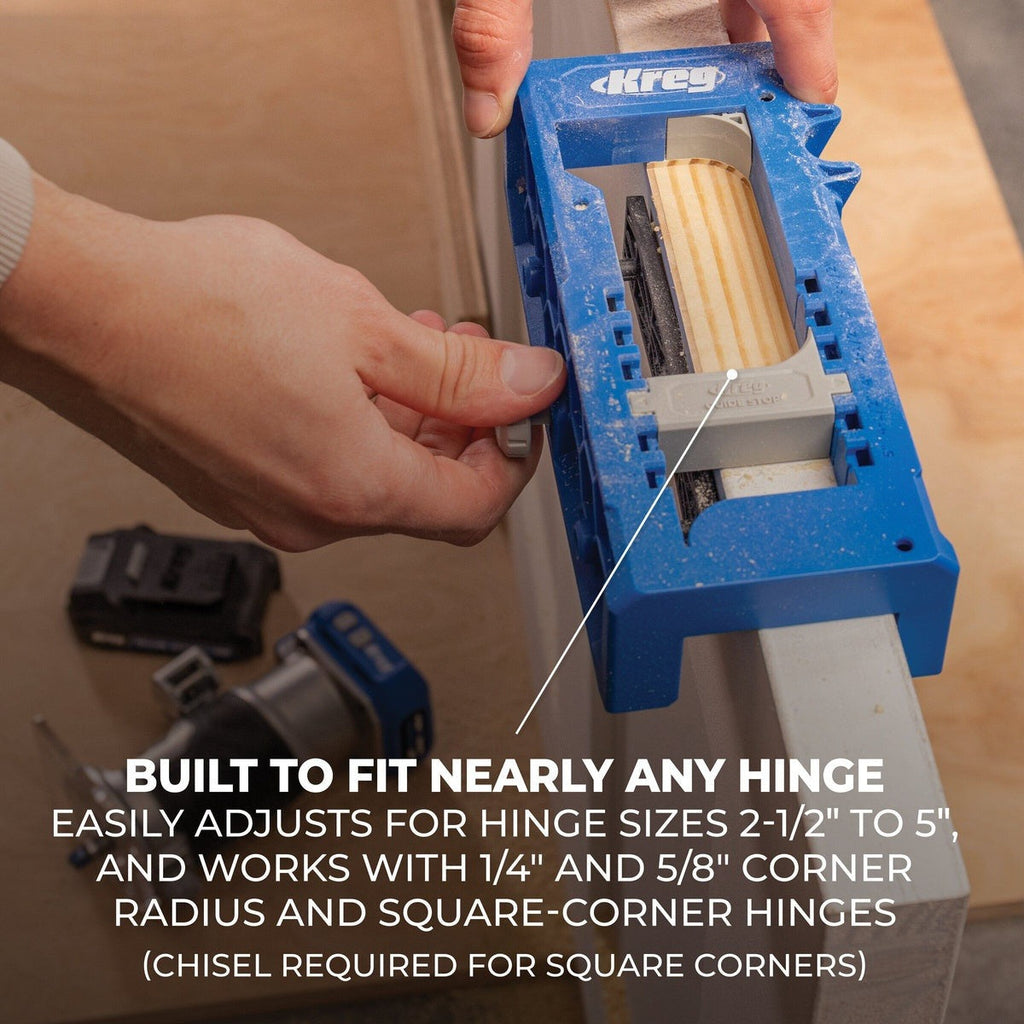 Kreg Tool Door Hinge Routing Jig with 1/2-in. Straight Router Bit for 2-1/2-in. to 5-in. Hinges (KRTHJ100)