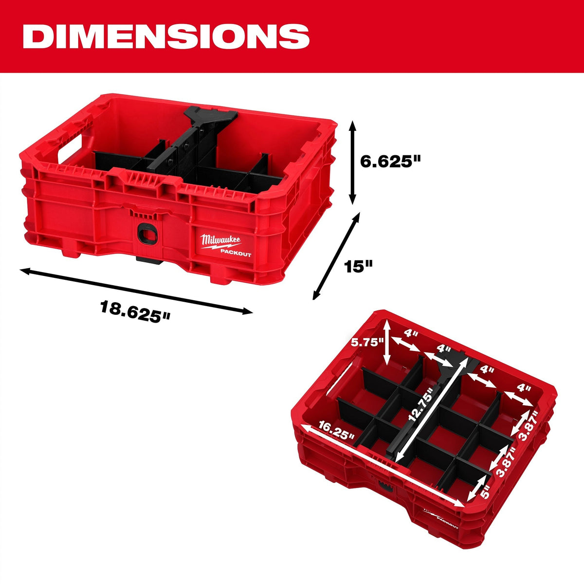 Milwaukee 48-22-8438 PACKOUT Low-Profile Crate