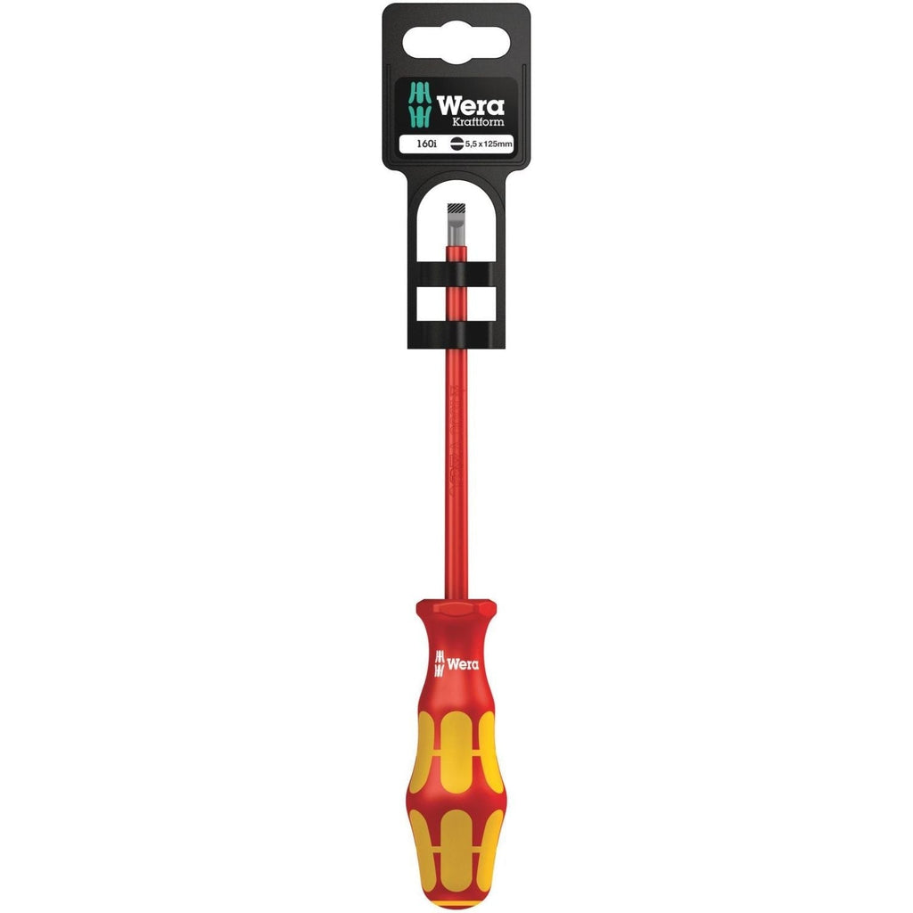 Wera 160 I SB VDE Insulated Screwdriver For Slotted Screws, 1x5.5x125-mm.