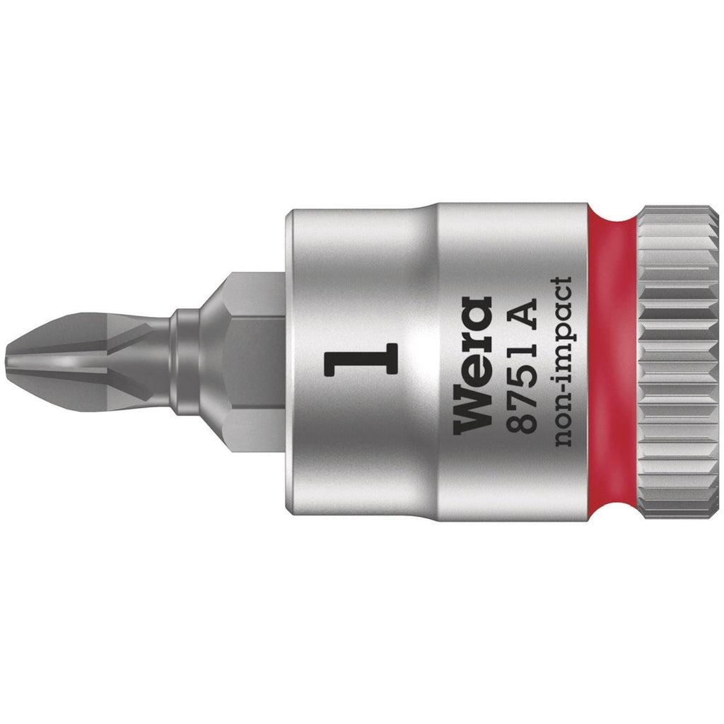 Wera 8751 A Phillips Zyklop Bit Socket, 1/4-in. Drive, Ph 1x28-mm.