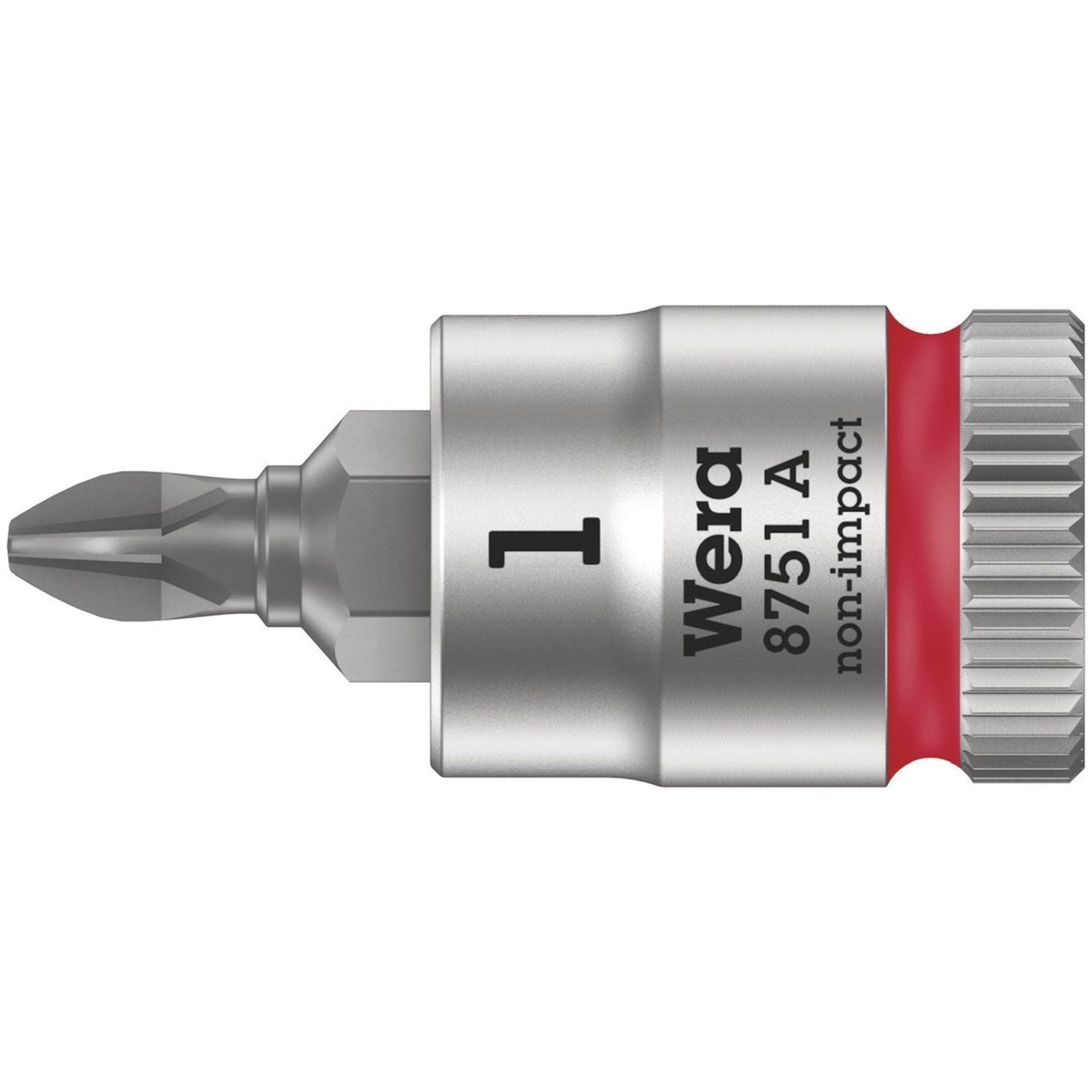 Wera 8751 A Phillips Zyklop Bit Socket, 1/4-in. Drive, Ph 1x28-mm.