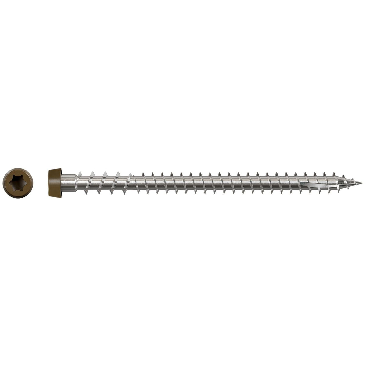 Simpson Strong-Tie DCU234S316BR01 Deck-Drive DCU COMPOSITE Screw (Collated), #10 x 2-3/4-in. Type 316, Brown 01, 1000-Pack