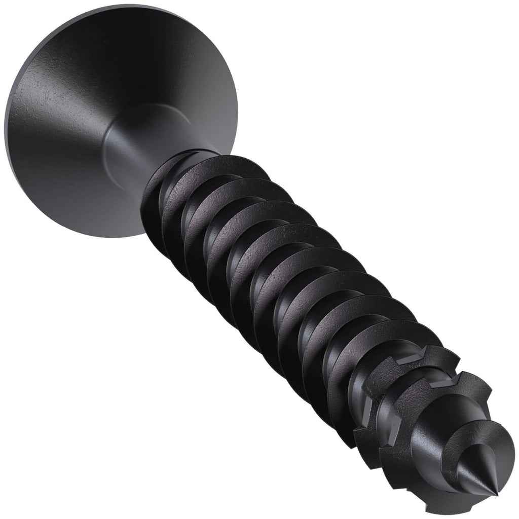 Simpson Strong-Tie TNTBL25214TF Titen Turbo, 1/4-in. x 2-1/4-in. 6-Lobe Flat-Head Concrete and Masonry Screw, Black, 100-Pack