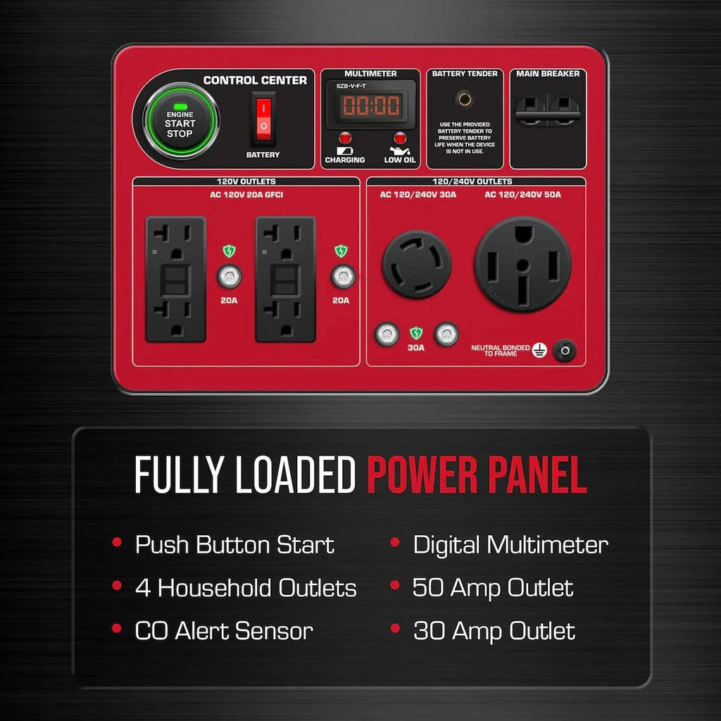 Duromax DS13000MX 13,000 Watt Dual Fuel Portable Generator w/ CO Alert