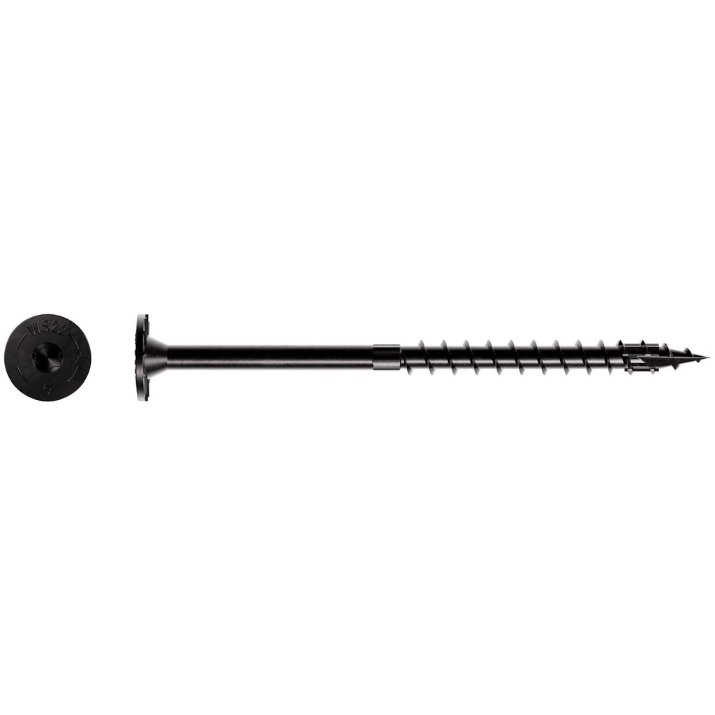 Simpson Strong-Tie SDWS22500DBB Strong-Drive SDWS TIMBER Screw (Exterior Grade), 0.220-in. x 5-in. T40, Black, 600-Pack