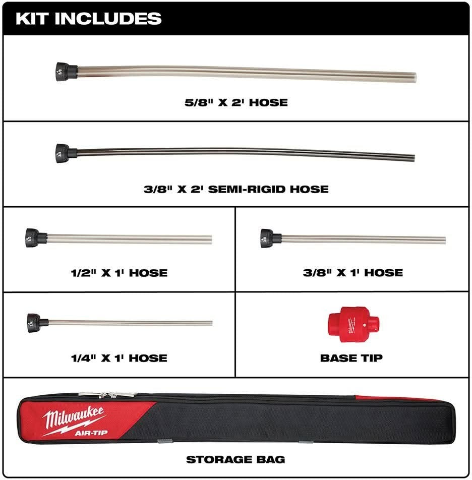 Milwaukee 49-90-2037 AIR-TIP Long Reach Flexible Micro Hose Set (Promo)
