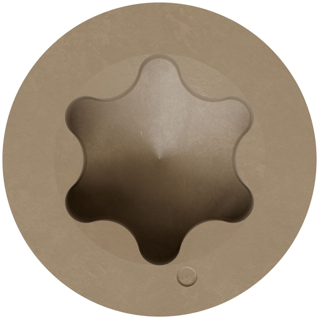 Simpson Strong-Tie T07162FT70TN Trim-Head Screw, 6-Lobe Drive, #7 x 1-5/8-in. T-15 Type 316, Tan, 70-Pack