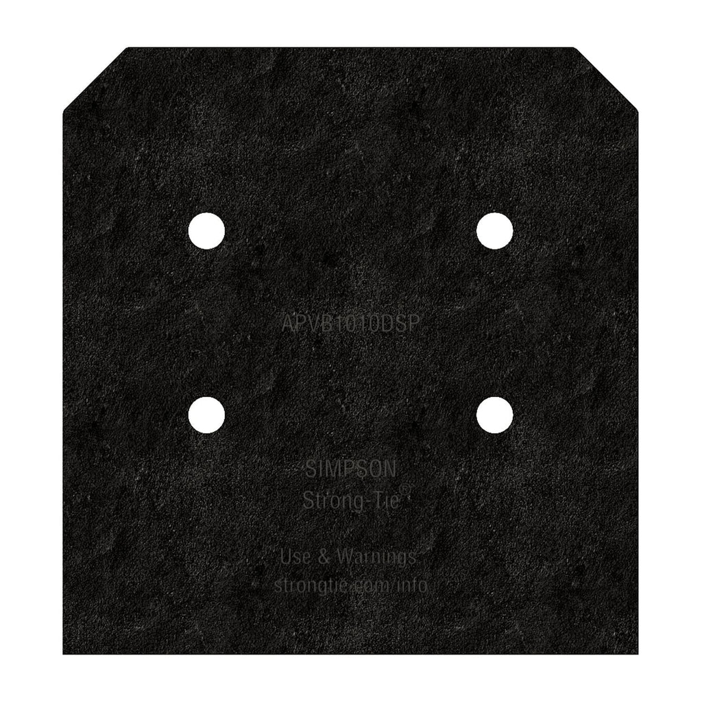 Simpson Strong-Tie APVB1010DSP Outdoor Accents Avant Collection ZMAX, Black Post Base Side Plate for 10x, 2-Pack