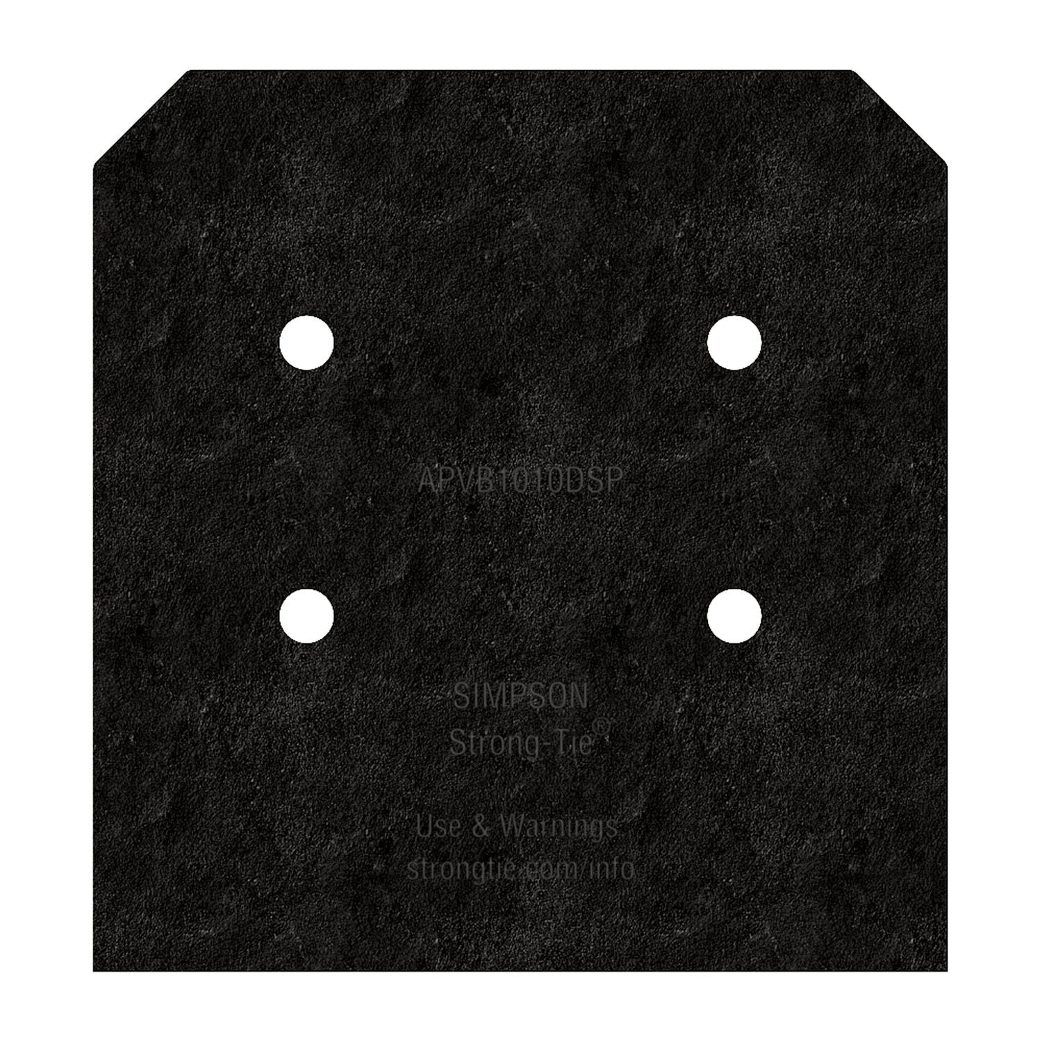 Simpson Strong-Tie APVB1010DSP Outdoor Accents Avant Collection ZMAX, Black Post Base Side Plate for 10x, 2-Pack