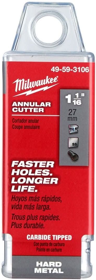 Milwaukee 49-59-3106 1-1/16-Inch TCT Annular Cutter 1-3/8-Inch Depth