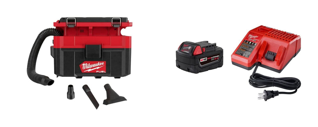 Milwaukee M18 FUEL PACKOUT 2.5 Gallon Wet/Dry HEPA Vacuum with XC5.0 System Starter Kit
