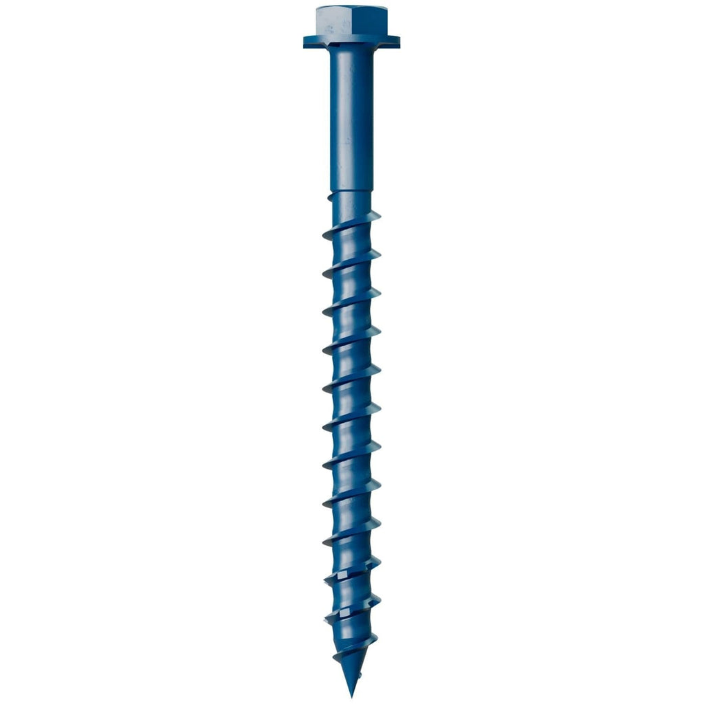 Simpson Strong-Tie TNT18214H Titen Turbo, 3/16-in. x 2-1/4-in. Hex-Head Concrete and Masonry Screw, Blue, 100-Pack