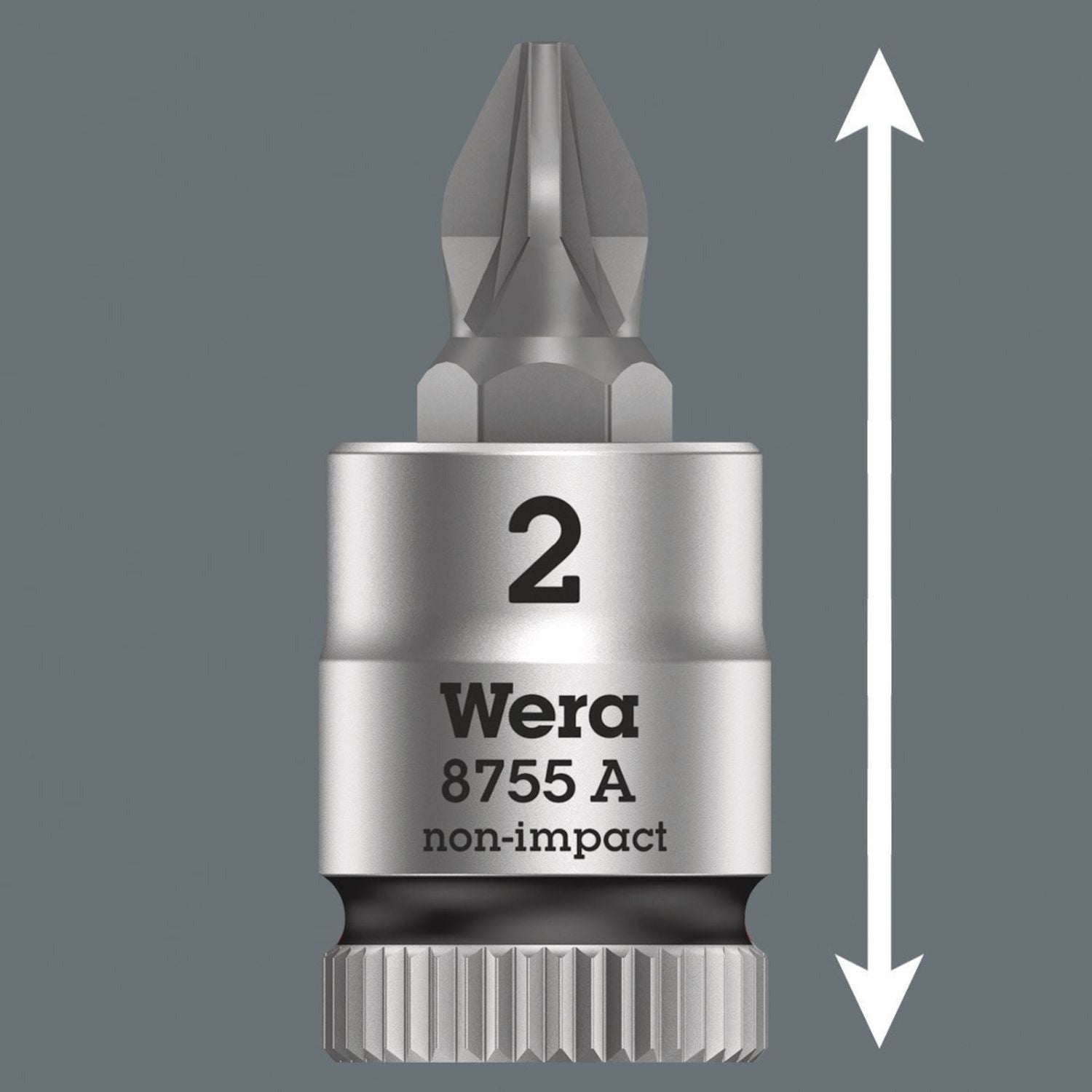 Wera 8755 A Pozidriv Zyklop Bit Socket, 1/4-in. Drive, Pz 3x28-mm.