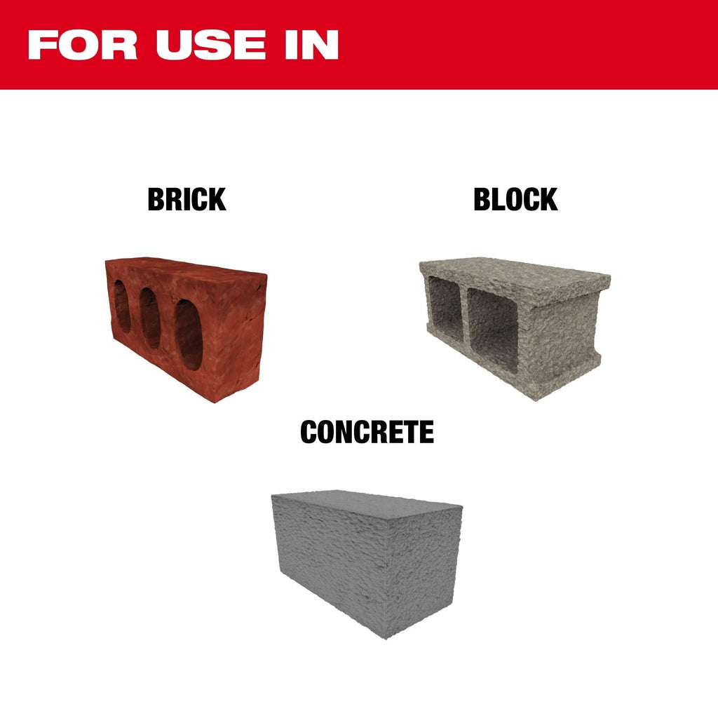 Milwaukee 48-20-9097 7PC. SHOCKWAVE Impact Duty Carbide Hammer Drill Bit Concrete Screw Install Set