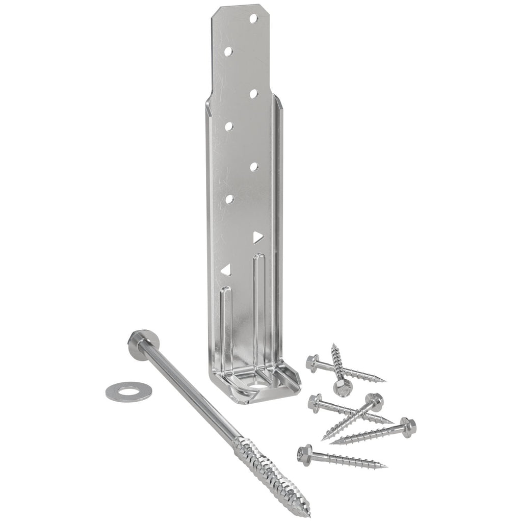 Simpson Strong-Tie DTT1SS-KT DTT1SS Stainless-Steel Deck Tension Tie Kit for 2x with Screws, 4-Pack