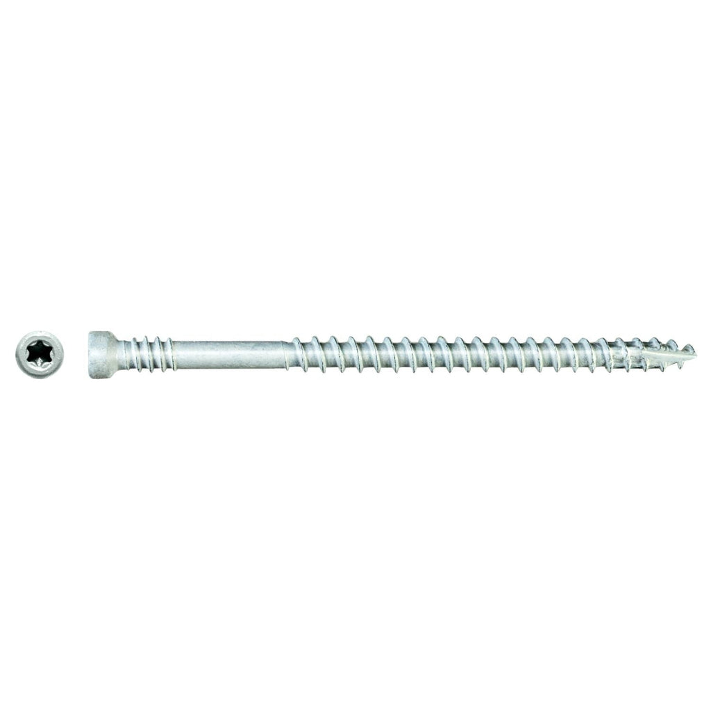 Simpson Strong-Tie FT07212R100W Finish Trim Screw, #7 x 2-1/2-in. T10, Trim-Head, Quik Guard, White, 100-Pack