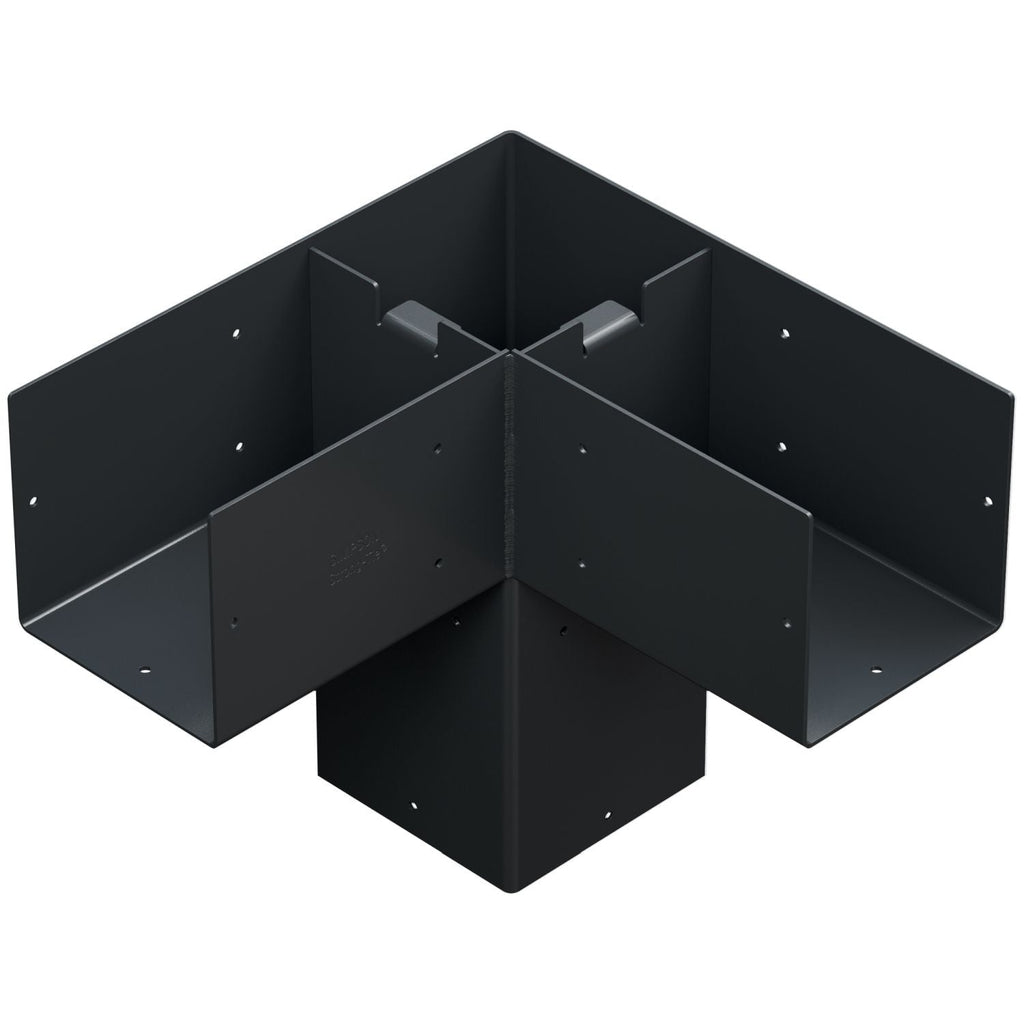 Simpson Strong-Tie SAGE-C66-KT2 Outdoor Accents Sage System Black Powder-Coated Corner Connector for 6x6 with Screws, 2-Pack