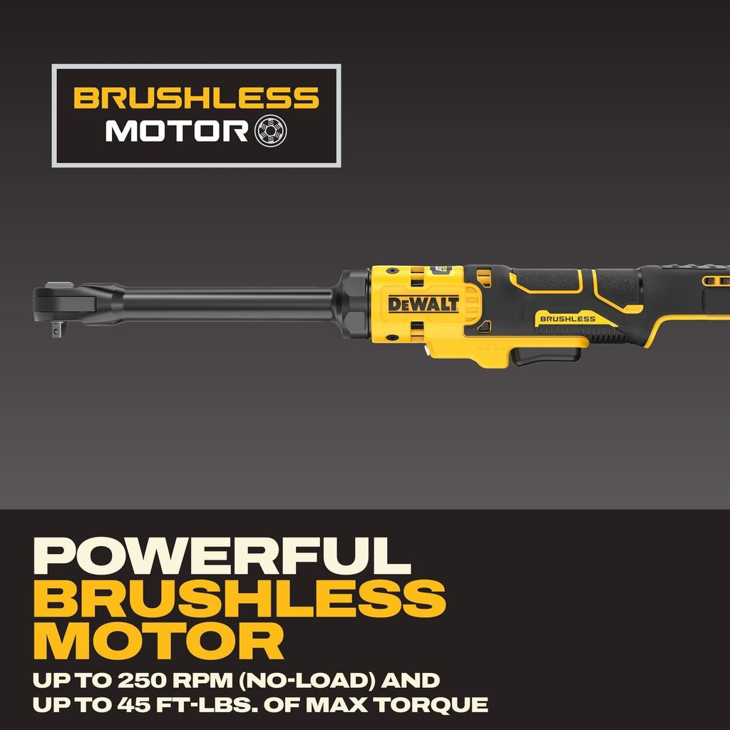 DeWALT DCF514EB ATOMIC 20V MAX Brushless Cordless 1/4-in. Extended Reach Ratchet, Tool Only