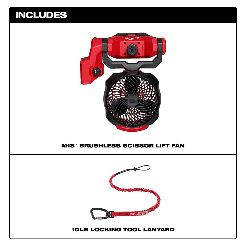 Milwaukee 0817-20 M18 Brushless Scissor Lift Fan, Tool Only