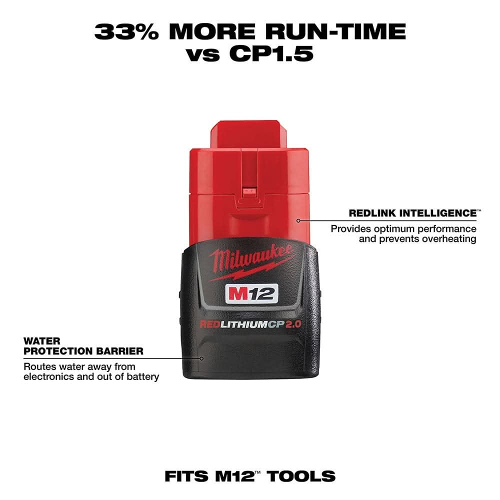 Milwaukee 48-11-2420 M12 REDLITHIUM 2.0Ah Compact Battery Pack