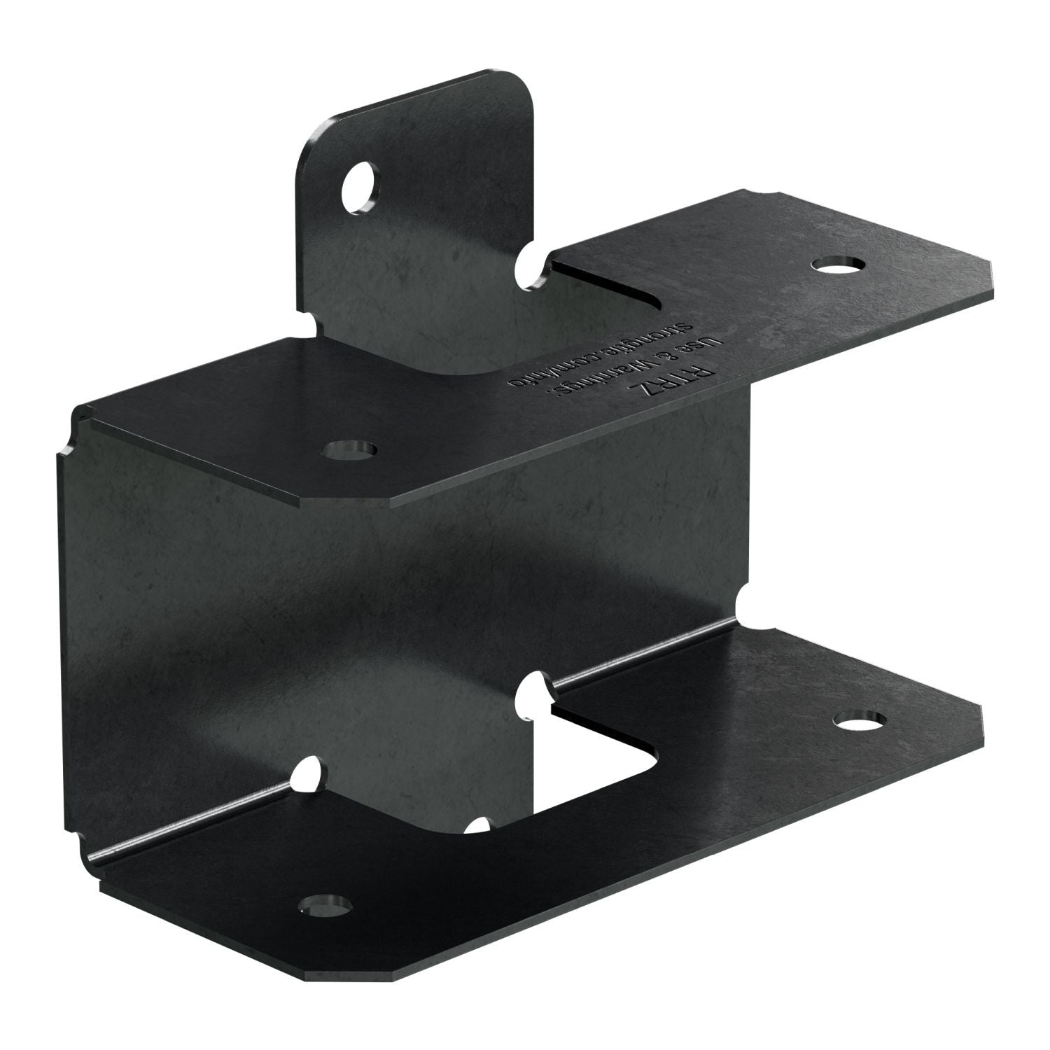 Simpson Strong-Tie APRTR Outdoor Accents ZMAX, Black Powder-Coated Rigid Tie Rail Connector for 2x Joist/Post