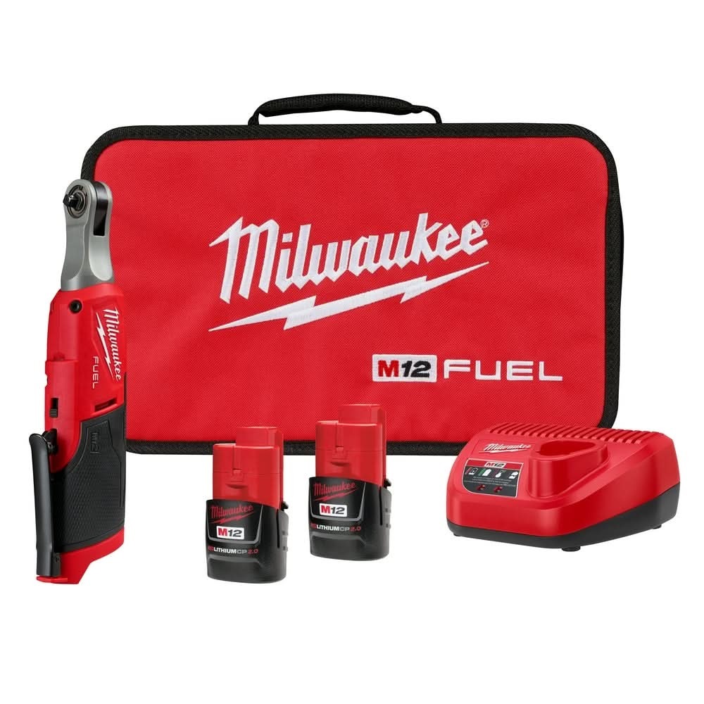 Milwaukee 2566-22 M12 FUEL 1/4-Inch High Speed Ratchet 2.0Ah Kit