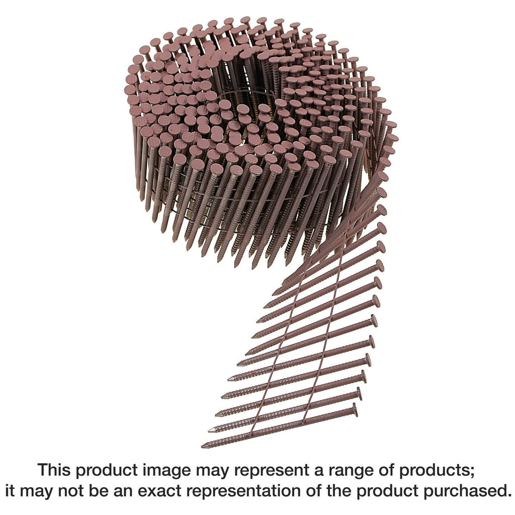 Simpson Strong-Tie S13A225CCR 15° Wire Coil, Painted Full Round Head, Ring-Shank Nail, 2-1/4-in. x .092-in. Type 304, Redwood, 3600-Pack