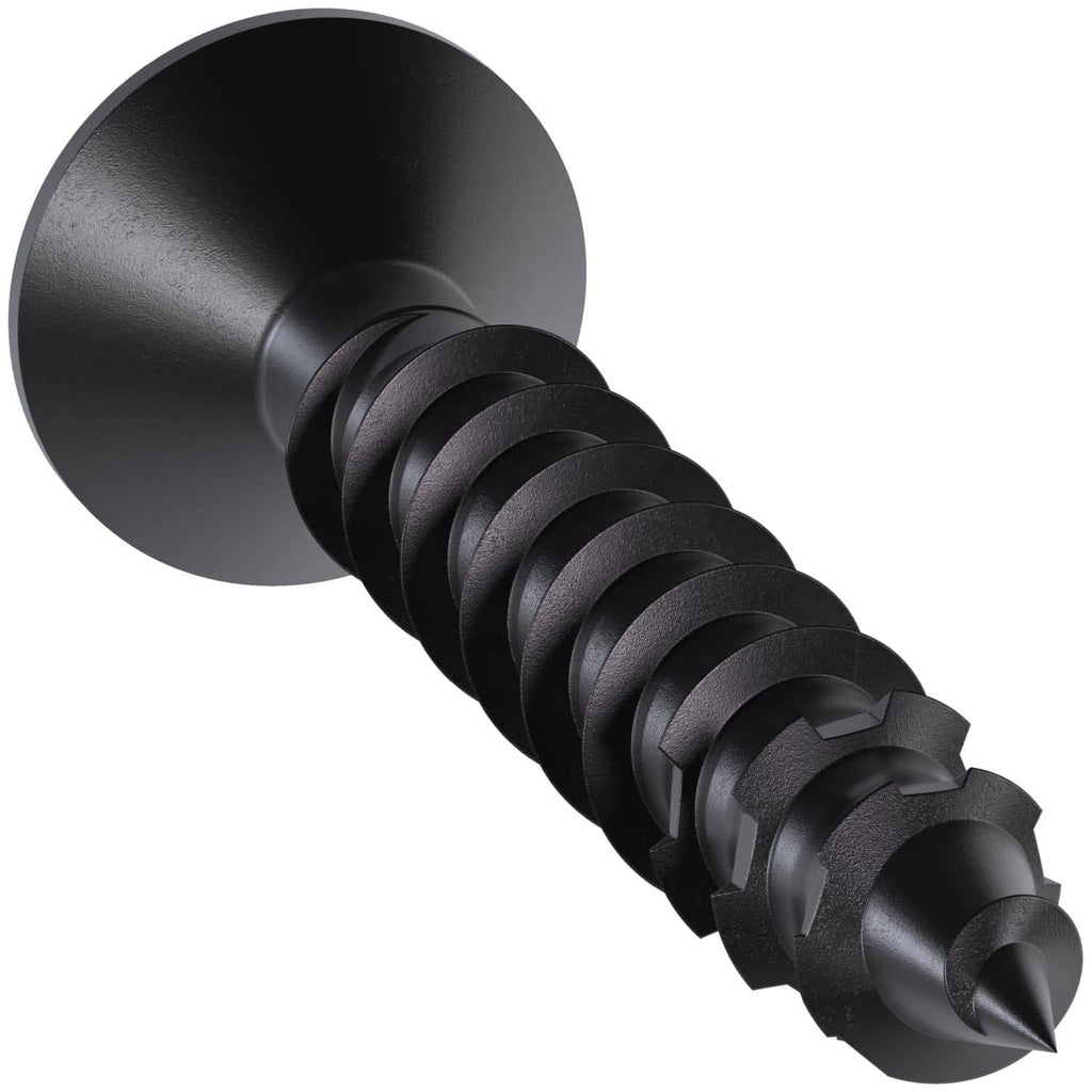 Simpson Strong-Tie TNTBL25134TF Titen Turbo, 1/4-in. x 1-3/4-in. 6-Lobe Flat-Head Concrete and Masonry Screw, Black, 100-Pack